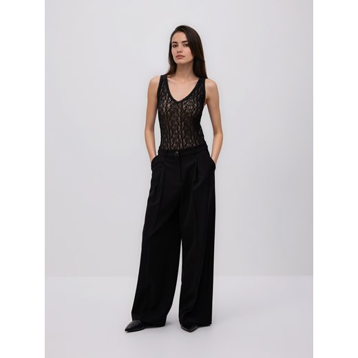 Reserved - Koronkowe body na ramiączkach - czarny ze sklepu Reserved w kategorii Body damskie - zdjęcie 186330597