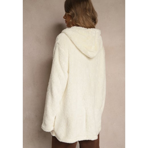 Beżowy Bluza Futerko na Suwak z Kapturem Talatila Renee ONE SIZE renee.pl