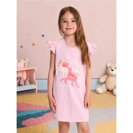 Sinsay - Koszula nocna z ozdobnymi rękawkami - różowy ze sklepu Sinsay w kategorii Piżamy dziecięce - zdjęcie 186331525
