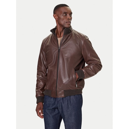 Milestone Kurtka skórzana MSNaldo 53101821280 Brązowy Regular Fit ze sklepu MODIVO w kategorii Kurtki męskie - zdjęcie 186332098