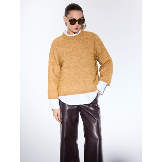 Mohito - Sweter z wełną alpaki - brązowy Mohito S Mohito