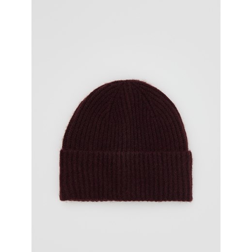 Reserved - Czapka beanie z domieszką wełny - mahoniowy - id: 738FF-93X - marki Reserved - 186333195 Reserved - Czapka beanie z domieszką wełny - mahoniowy ze sklepu Reserved w kategorii Czapki zimowe damskie - zdjęcie 186333195