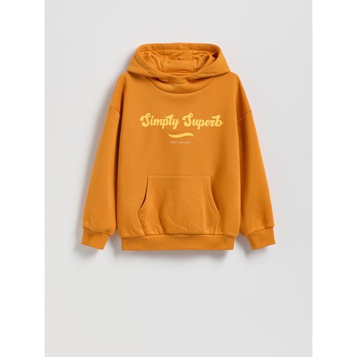 Reserved - Bawełniana bluza oversize - pomarańczowy ze sklepu Reserved w kategorii Bluzy chłopięce - zdjęcie 186333238