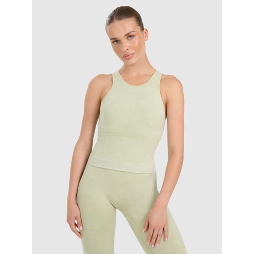 Damski top do jogi i pilatesu 4f 4FWAW25TFSLF578 - zielony ze sklepu Sportstylestory.com w kategorii Bluzki damskie - zdjęcie 186333488