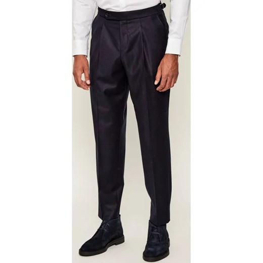 BOSS BLACK Wełniane spodnie C-Perino-PL-DTL-254 | Tapered fit ze sklepu Gomez Fashion Store w kategorii Spodnie męskie - zdjęcie 186334947