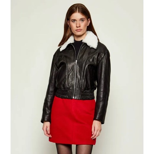 HUGO Skórzana kurtka bomber Limaos | Regular Fit ze sklepu Gomez Fashion Store w kategorii Kurtki damskie - zdjęcie 186334978