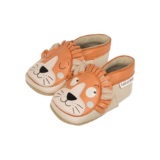 Lait et Miel Skórzane buty &quot;Lion&quot; w kolorze jasnobrązowym do raczkowania ze sklepu Limango Polska w kategorii Kapcie dziecięce - zdjęcie 186335047