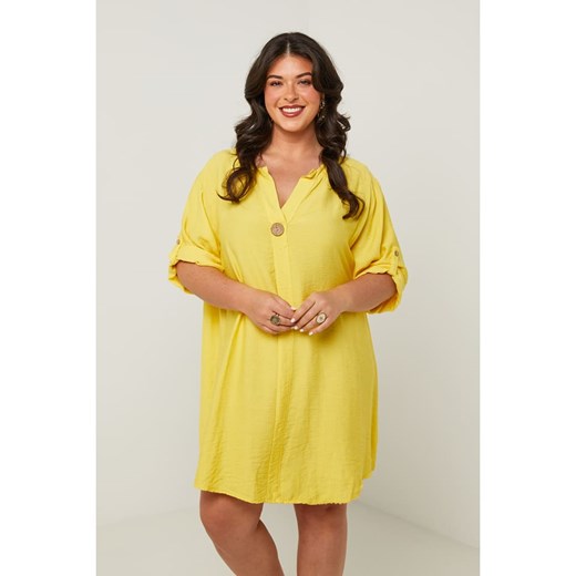 Curvy Lady Sukienka w kolorze żółtym ze sklepu Limango Polska w kategorii Sukienki - zdjęcie 186335089