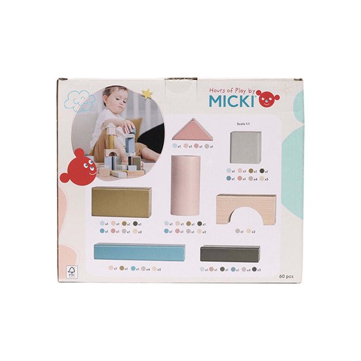Micki Drewniane klocki (60 szt.) - 5 m+ Micki onesize wyprzedaż Limango Polska