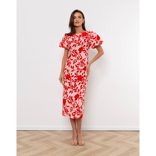 FORSETI Sukienka Elif Midi Bufiaste Rękawy  , Rozmiar: XS ze sklepu forseti.net.pl w kategorii Sukienki - zdjęcie 186336185