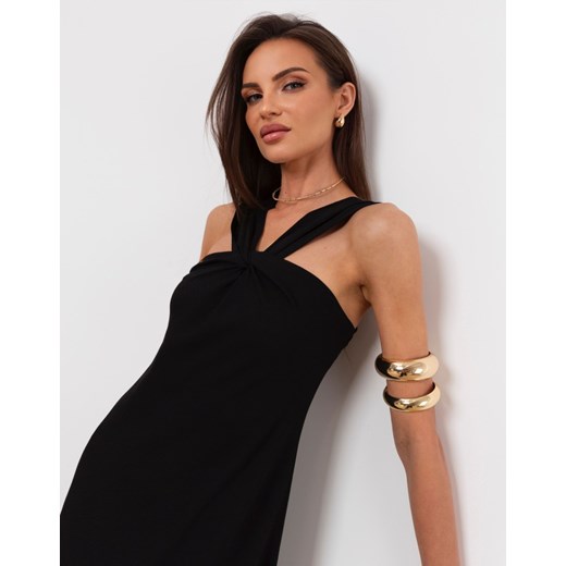 FORSETI Sukienka Suzan Wiązana Ze Skosu Czarna  , Rozmiar: S ze sklepu forseti.net.pl w kategorii Sukienki - zdjęcie 186336197