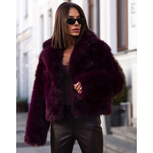 FORSETI Bordowa Kurtka ze Sztucznego Futra  , Rozmiar: M ze sklepu forseti.net.pl w kategorii Kurtki damskie - zdjęcie 186336928