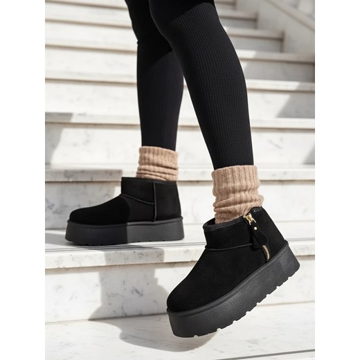 Royalfashion Buty a'la śniegowce damskie na platformie Delgadi ze sklepu royalfashion.pl w kategorii Śniegowce damskie - zdjęcie 186337135