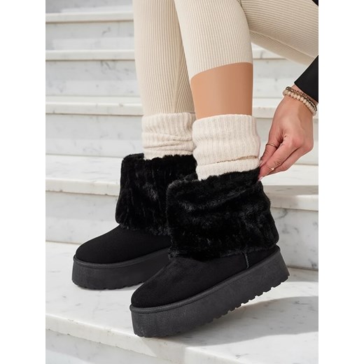 Royalfashion Buty a'la śniegowce damskie Renutis ze sklepu royalfashion.pl w kategorii Śniegowce damskie - zdjęcie 186337179