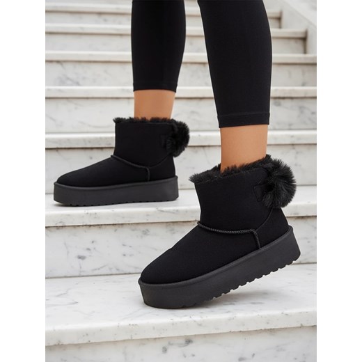 Royalfashion Buty a'la śniegowce damskie w kolorze czarnym Goroggo ze sklepu royalfashion.pl w kategorii Śniegowce damskie - zdjęcie 186337205