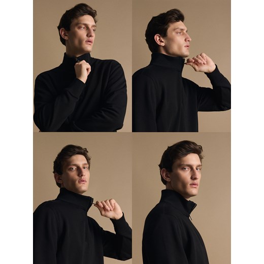 Reserved - Bluza ze stójką - czarny ze sklepu Reserved w kategorii Bluzy męskie - zdjęcie 186337526