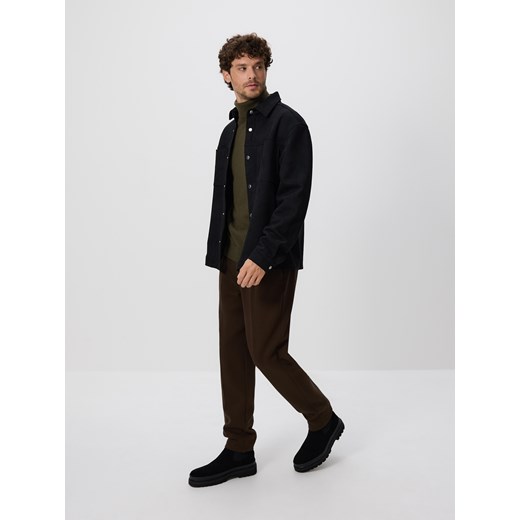 Reserved - Koszula comfort z imitacji zamszu - czarny ze sklepu Reserved w kategorii Koszule męskie - zdjęcie 186337605