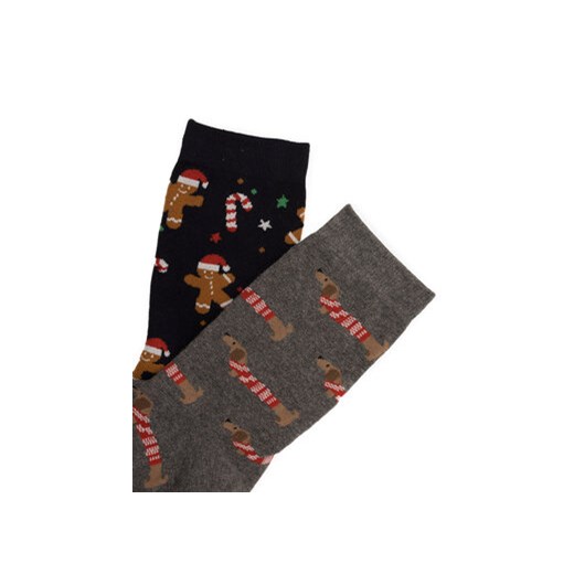 Zestaw 2 par wysokich skarpet męskich Lasocki 2MB-002-AW23 (2-pack) Kolorowy Lasocki 39_42 eobuwie.pl