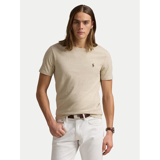 Polo Ralph Lauren T-Shirt 710671438203 Beżowy Slim Fit ze sklepu MODIVO w kategorii T-shirty męskie - zdjęcie 186338757