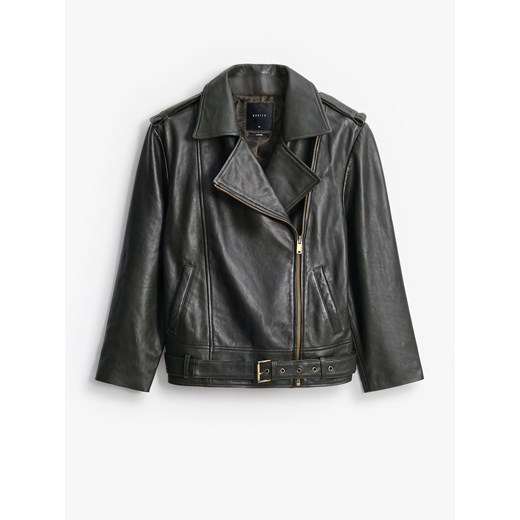 Mohito - Kurtka skórzana - ciemny zielony ze sklepu Mohito w kategorii Kurtki damskie - zdjęcie 186339458