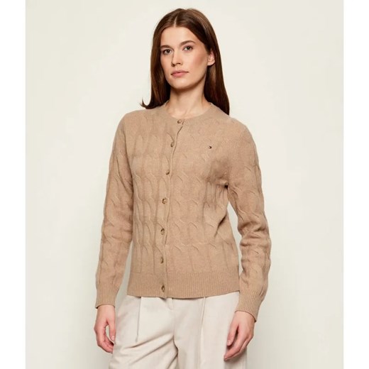 Tommy Hilfiger Wełniany kardigan | Regular Fit ze sklepu Gomez Fashion Store w kategorii Swetry damskie - zdjęcie 186340527