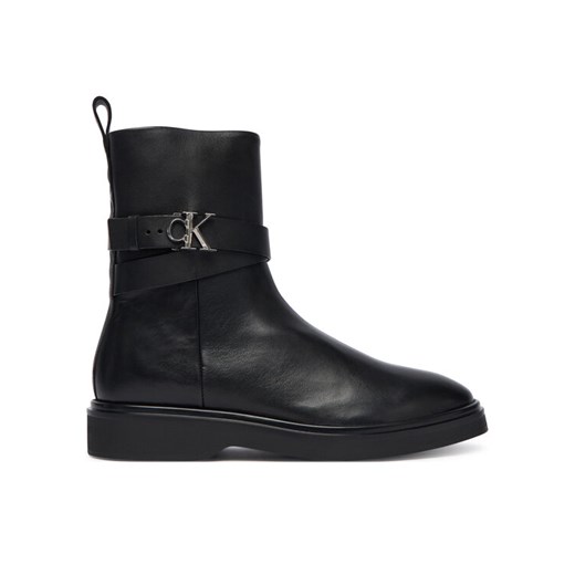 Botki Calvin Klein Ankle Boot W/ Metal Logo HW0HW02663 Czarny ze sklepu eobuwie.pl w kategorii Botki - zdjęcie 186341645