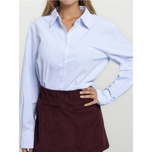 Sinsay - Bawełniana koszula regular fit w paski - błękitny ze sklepu Sinsay w kategorii Koszule męskie - zdjęcie 186342996