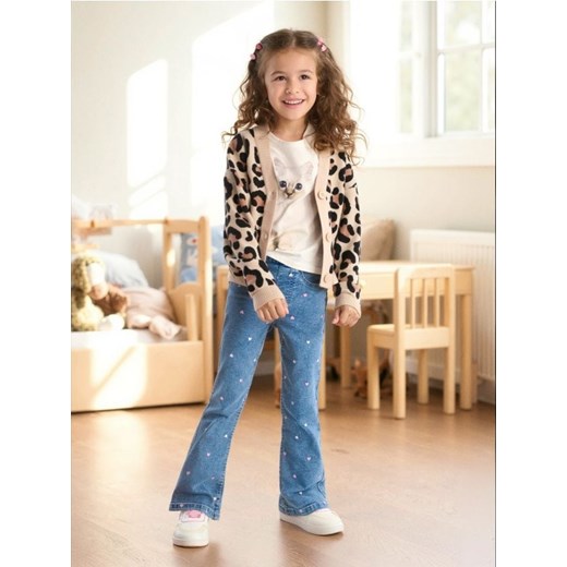 Sinsay - Spodnie flare ze wzorkiem - niebieski ze sklepu Sinsay w kategorii Spodnie dziewczęce - zdjęcie 186343005