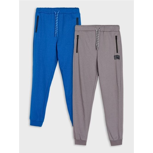 Sinsay - Spodnie jogger 2 pack - beżowy Sinsay 152 (11-12 l) Sinsay