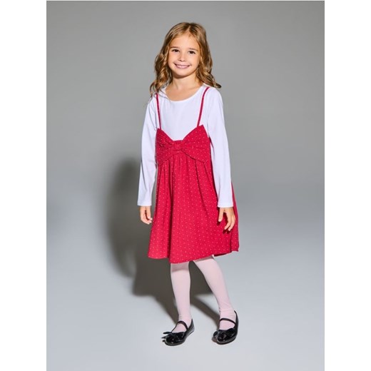 Sinsay - Sukienka babydoll z motywem świątecznym - czerwony ze sklepu Sinsay w kategorii Sukienki dziewczęce - zdjęcie 186343037