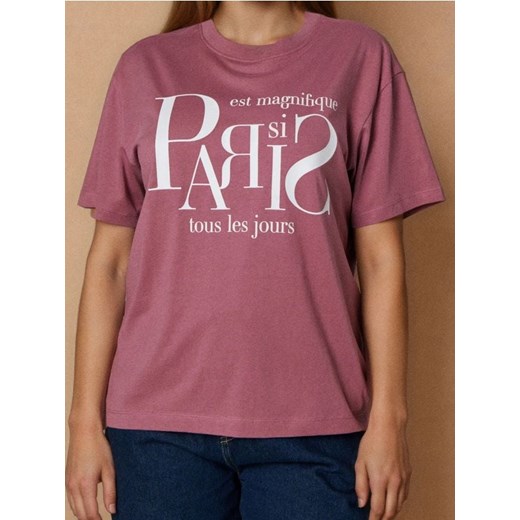 Sinsay - Koszulka z napisem - różowy ze sklepu Sinsay w kategorii Bluzki damskie - zdjęcie 186343046