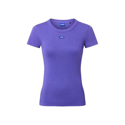 HUGO BLUE Koszulka damska - Easy Tee_B Kobiety Bawełna lila jednolity ze sklepu vangraaf w kategorii Bluzki damskie - zdjęcie 186343345