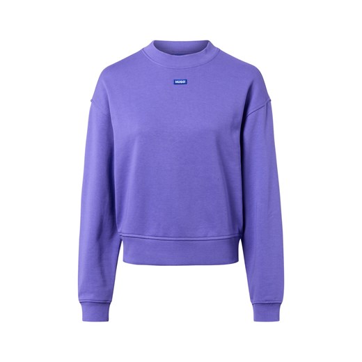 HUGO BLUE Bluza damska - Delessa Kobiety Bawełna purpurowy jednolity ze sklepu vangraaf w kategorii Bluzy damskie - zdjęcie 186343347