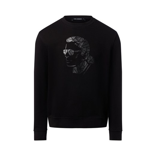 KARL LAGERFELD Bluza męska Mężczyźni czarny jednolity ze sklepu vangraaf w kategorii Bluzy męskie - zdjęcie 186343358