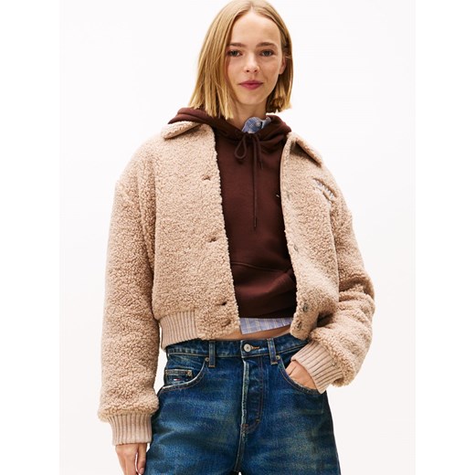 Tommy Jeans Damska kurtka pluszowa Kobiety melanżowy jednolity ze sklepu vangraaf w kategorii Kurtki damskie - zdjęcie 186343387