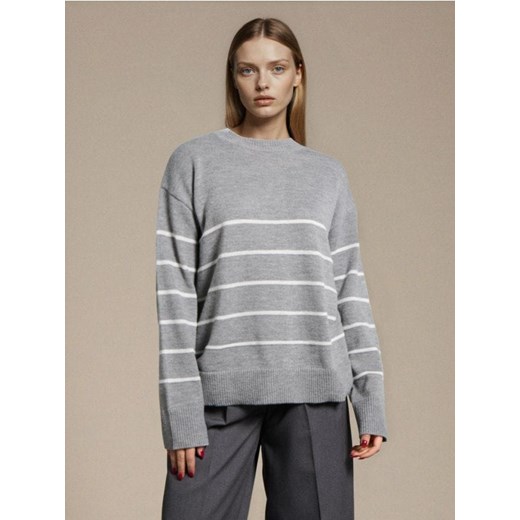 Sinsay - Sweter z akrylu w paski - szary Sinsay XL Sinsay
