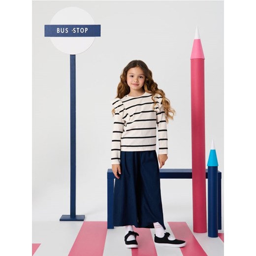 Sinsay - Koszulka z długimi rękawami i ozdobną falbaną - wielobarwny ze sklepu Sinsay w kategorii Bluzki dziewczęce - zdjęcie 186344237