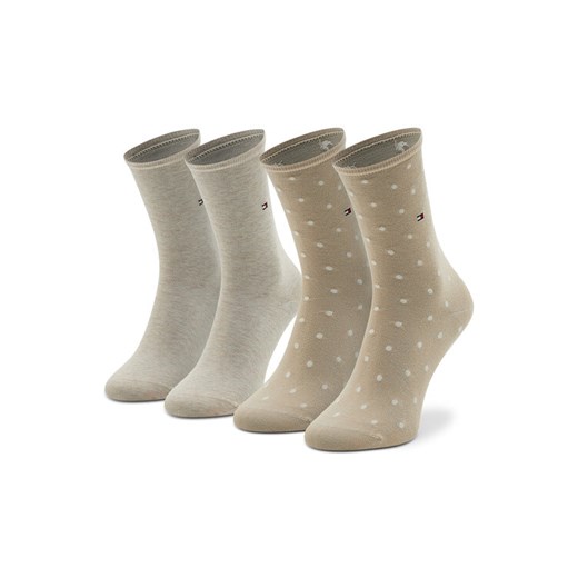 Tommy Hilfiger Skarpety długie 100001493 Beżowy ze sklepu MODIVO w kategorii Skarpetki damskie - zdjęcie 186344947