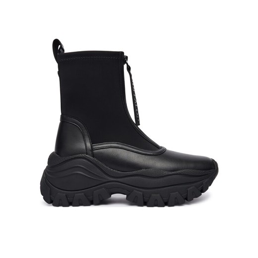Buffalo Botki Lola Front Zip 1270140 Czarny ze sklepu MODIVO w kategorii Botki - zdjęcie 186345129