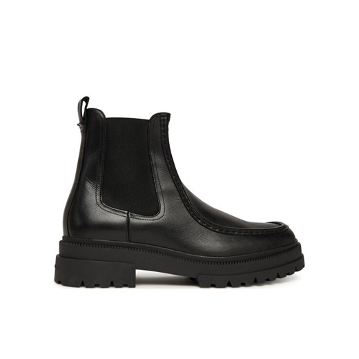 Tommy Hilfiger Sztyblety Th Chunky Dress Casual Chel FM0FM05763 Czarny ze sklepu MODIVO w kategorii Buty zimowe męskie - zdjęcie 186345296