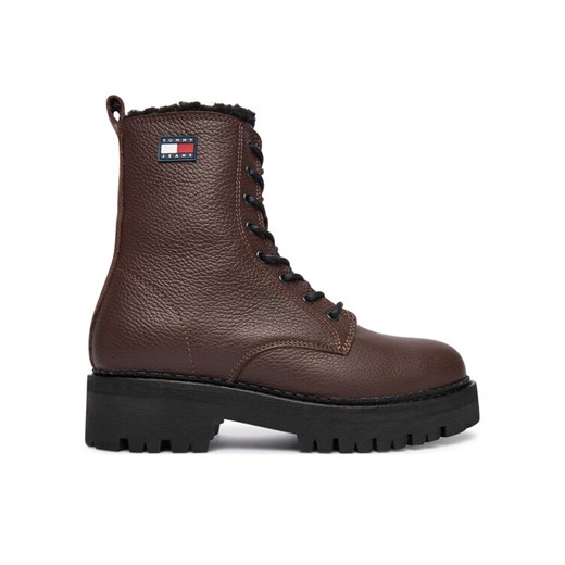 Tommy Jeans Trapery Tjw Urban Laceup Boot Wl EN0EN02906 Brązowy ze sklepu MODIVO w kategorii Workery damskie - zdjęcie 186345299