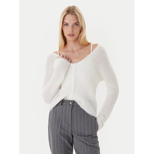 Calvin Klein Kardigan LV044D344G Beżowy Regular Fit ze sklepu MODIVO w kategorii Swetry damskie - zdjęcie 186349338
