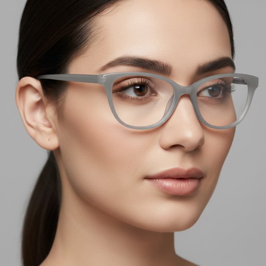 Damskie okulary optyczne zerówki kocie oczy Sunoptic CP117G mleczny szary ze sklepu Stylion w kategorii Okulary korekcyjne damskie - zdjęcie 186349717