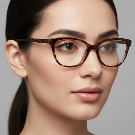 Damskie okulary optyczne zerówki kocie oczy Sunoptic CP117A panterka ze sklepu Stylion w kategorii Okulary korekcyjne damskie - zdjęcie 186349718