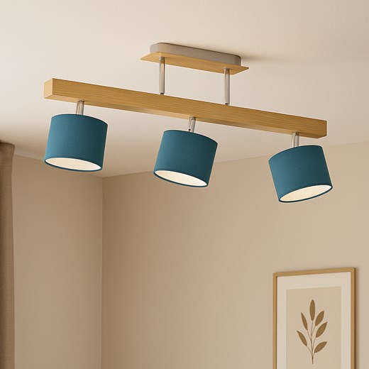 3-punktowa lampa sufitowa drewniana na belce HOLLYWOOD - id: 12209 - marki Ciekot Partners Sp. Z O. O. - 186350079 3-punktowa lampa sufitowa drewniana na belce HOLLYWOOD ze sklepu Lysne w kategorii Lampy wiszące - zdjęcie 186350079