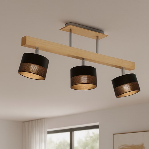 Lampa sufitowa 3 punktowa drewniana HOLLYWOOD GLAM - id: 12565 - marki Ciekot Partners Sp. Z O. O. - 186350095 Lampa sufitowa 3 punktowa drewniana HOLLYWOOD GLAM ze sklepu Lysne w kategorii Lampy wiszące - zdjęcie 186350095