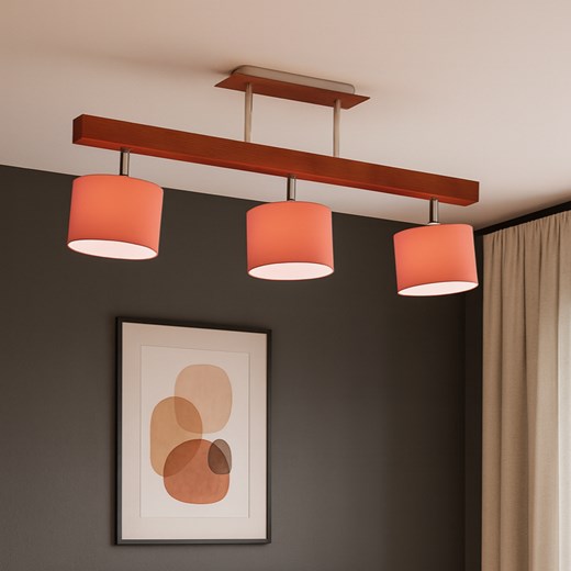 Nowoczesny plafon sufitowy w stylu art deco HOLLYWOOD z czerwonymi kloszami z regulacją - id: 8943 - marki Ciekot Partners Sp. Z O. O. - 186350186 Nowoczesny plafon sufitowy w stylu art deco HOLLYWOOD z czerwonymi kloszami z regulacją ze sklepu Lysne w kategorii Lampy wiszące - zdjęcie 186350186
