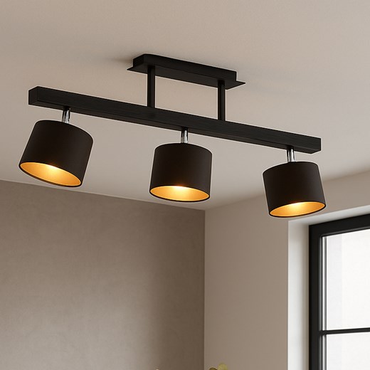 Nowoczesny plafon drewniany do salonu HOLLYWOOD GOLD 3 punktowy LED - id: 8950 - marki Ciekot Partners Sp. Z O. O. - 186350199 Nowoczesny plafon drewniany do salonu HOLLYWOOD GOLD 3 punktowy LED ze sklepu Lysne w kategorii Lampy sufitowe - zdjęcie 186350199