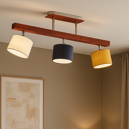 Kolorowa lampa przysufitowa z drewna HOLLYWOOD regulowana LED - id: 9097 - marki Ciekot Partners Sp. Z O. O. - 186350235 Kolorowa lampa przysufitowa z drewna HOLLYWOOD regulowana LED ze sklepu Lysne w kategorii Lampy wiszące - zdjęcie 186350235