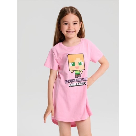 Sinsay - Koszula nocna Minecraft - różowy ze sklepu Sinsay w kategorii Piżamy dziecięce - zdjęcie 186350327